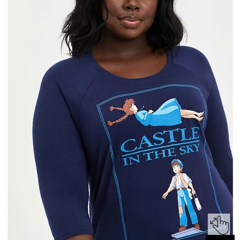 NWT Torrid Ghibli Castle in the Sky raglan shirt
